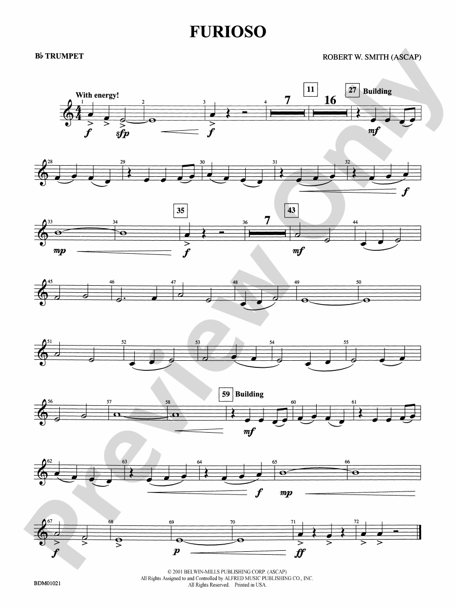 Furioso 1st Bflat Trumpet 1st Bflat Trumpet Part Digital Sheet