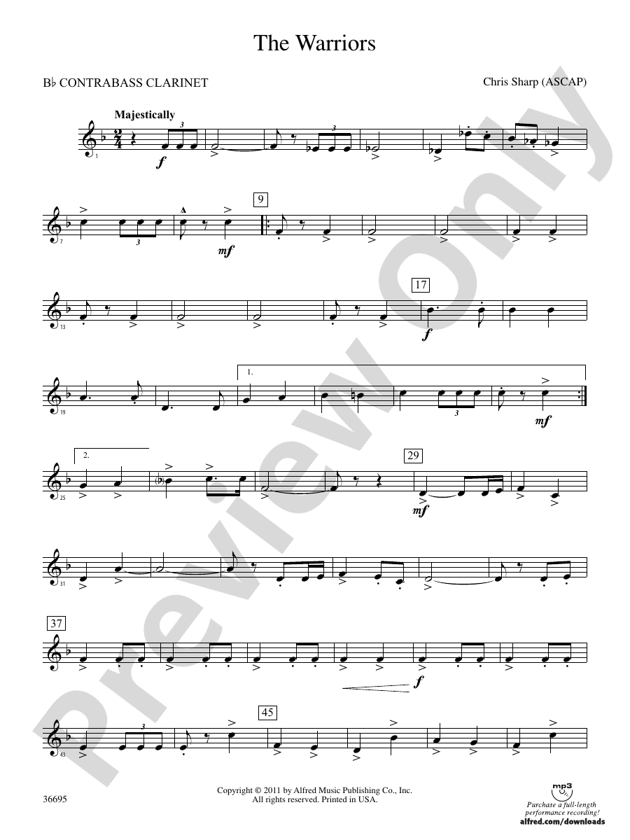 The Warriors (wp) Bflat Contrabass (wp) Bflat Contrabass