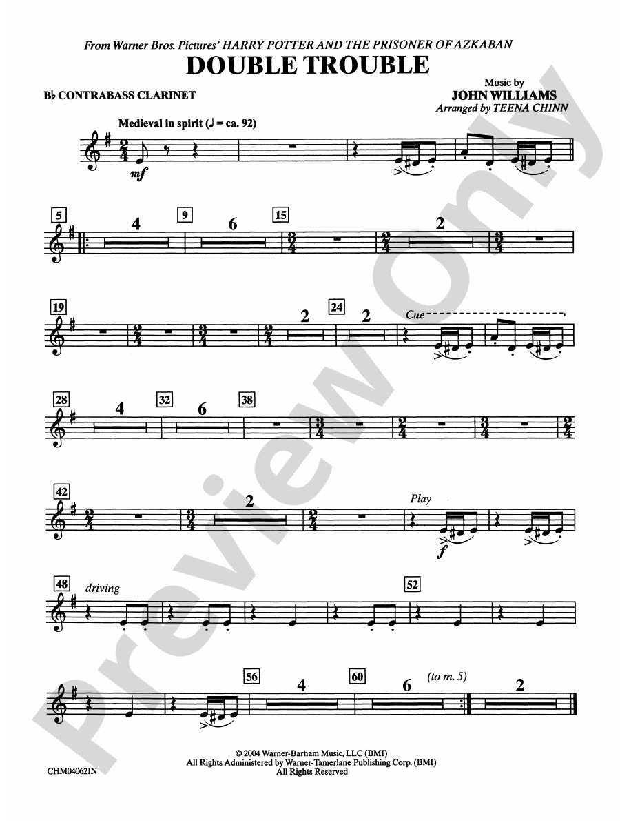 Double Trouble (from Harry Potter and the Prisoner of Azkaban) Bflat