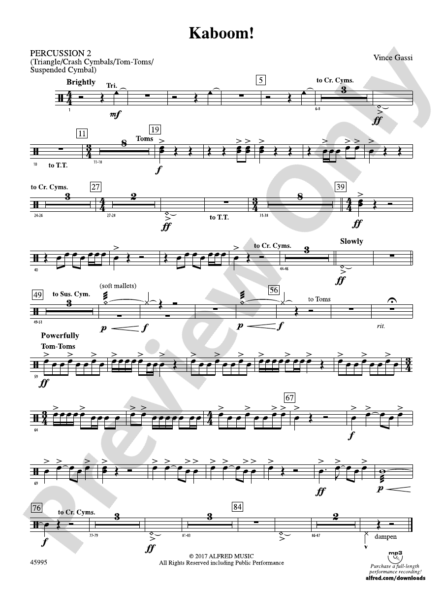 Kaboom! 2nd Percussion 2nd Percussion Part Digital Sheet Music Download