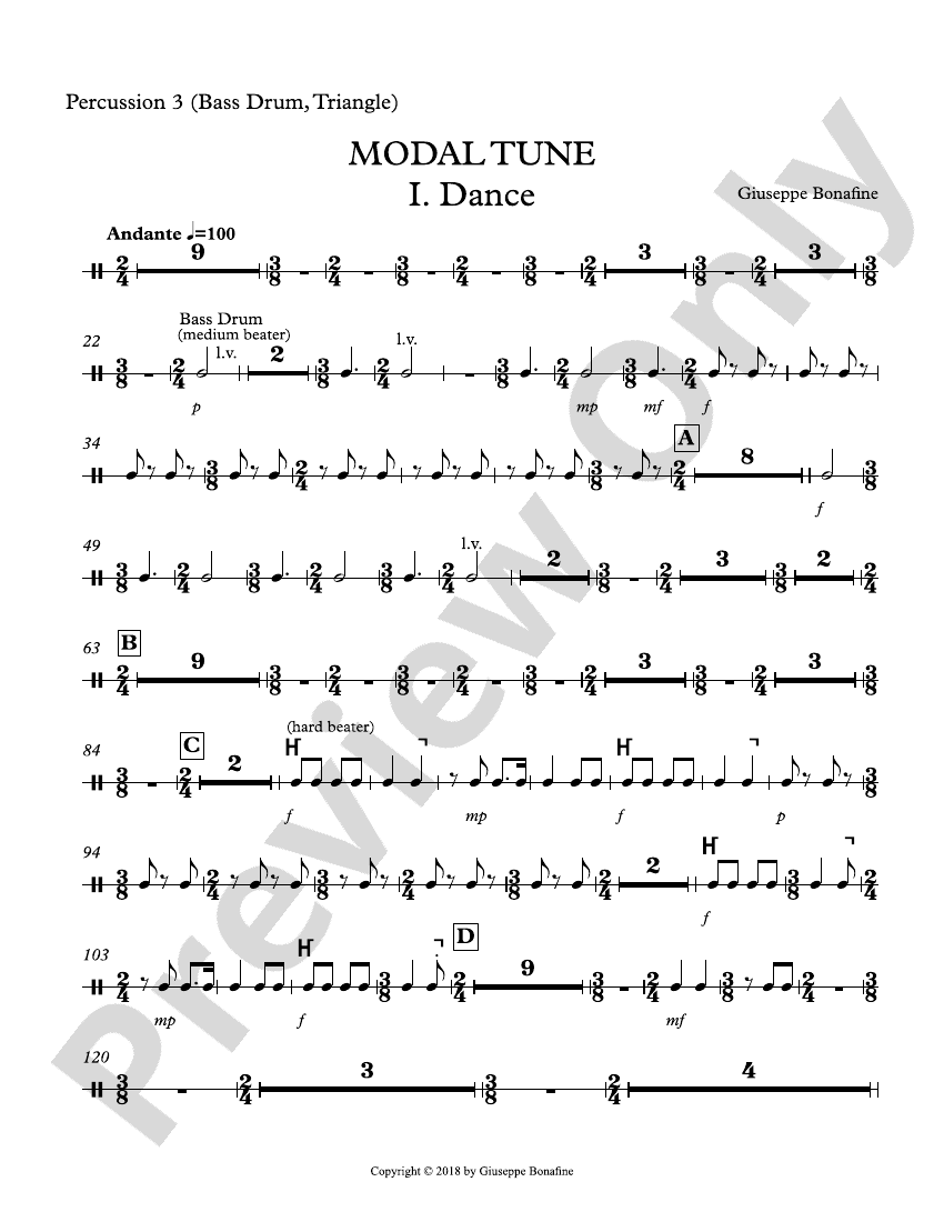 Modal Tune Percussion 3, (Bass Drum, Triangle) Percussion 3, (Bass