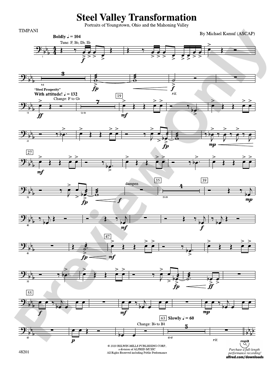 Steel Valley Transformation Timpani Timpani Part Digital Sheet
