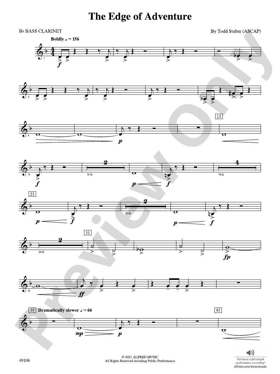 The Edge of Adventure Bflat Bass Bflat Bass Part