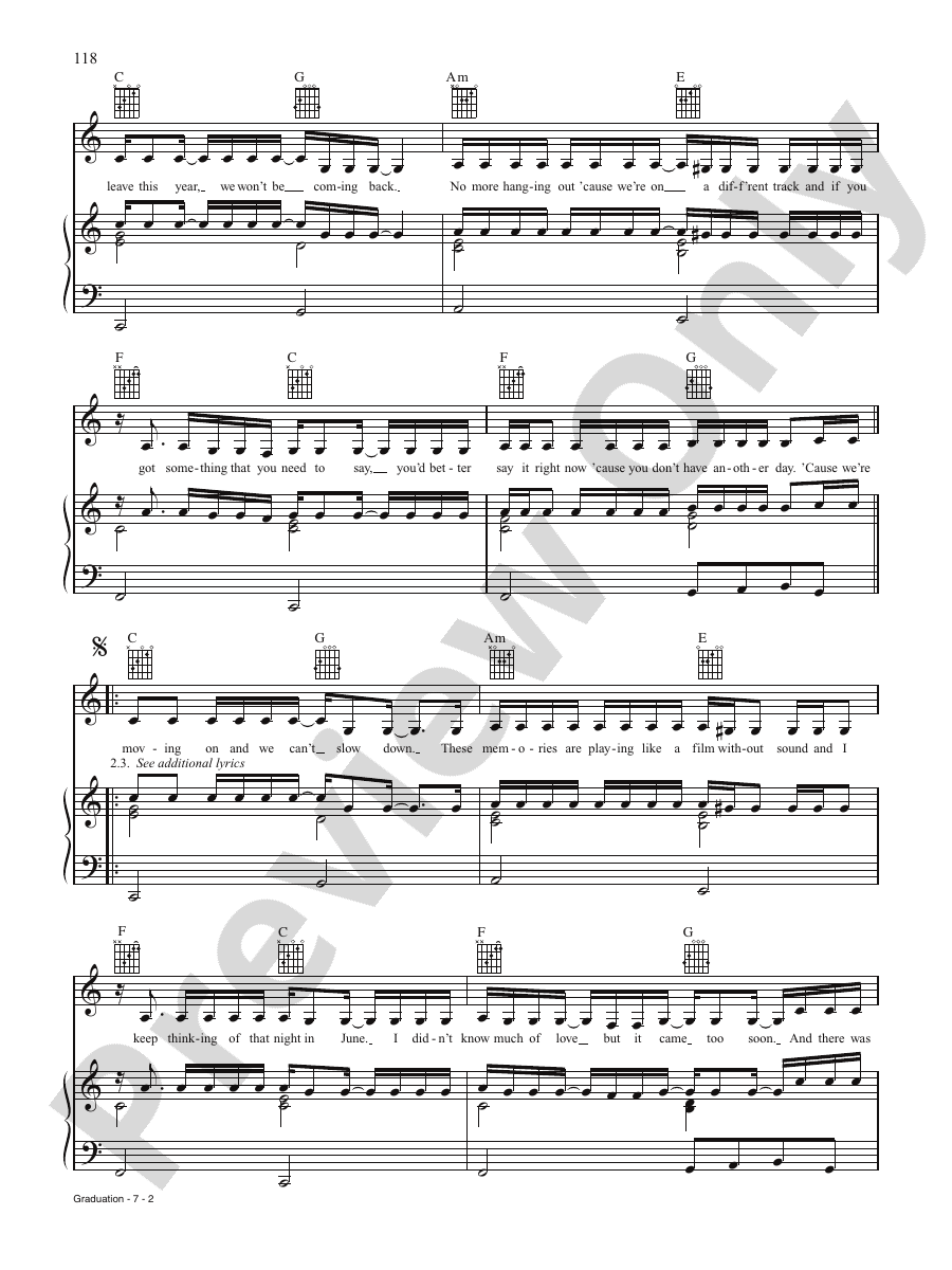 Graduation (Friends Forever) Piano/Vocal/Chords Vitamin C Digital