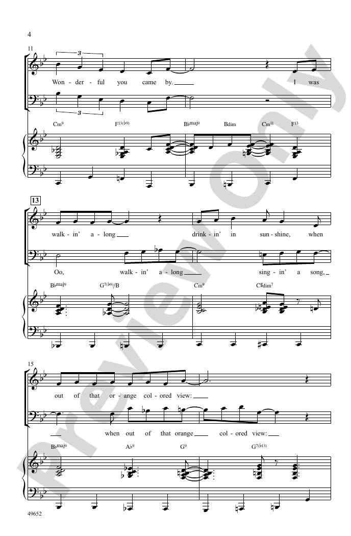 Orange Colored Sky SATB Choral Octavo Milton Delugg Digital Sheet