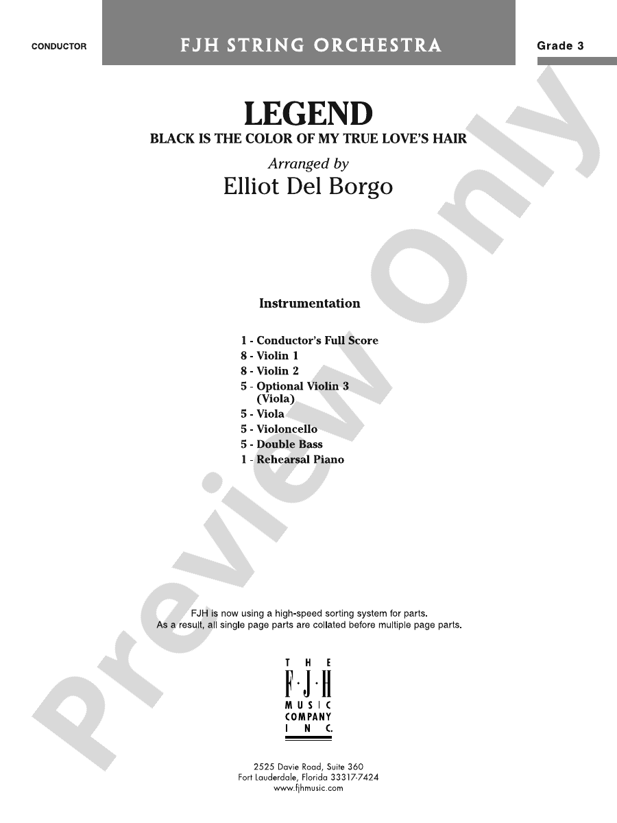 Legend Score Elliot Del Digital Sheet Music Download