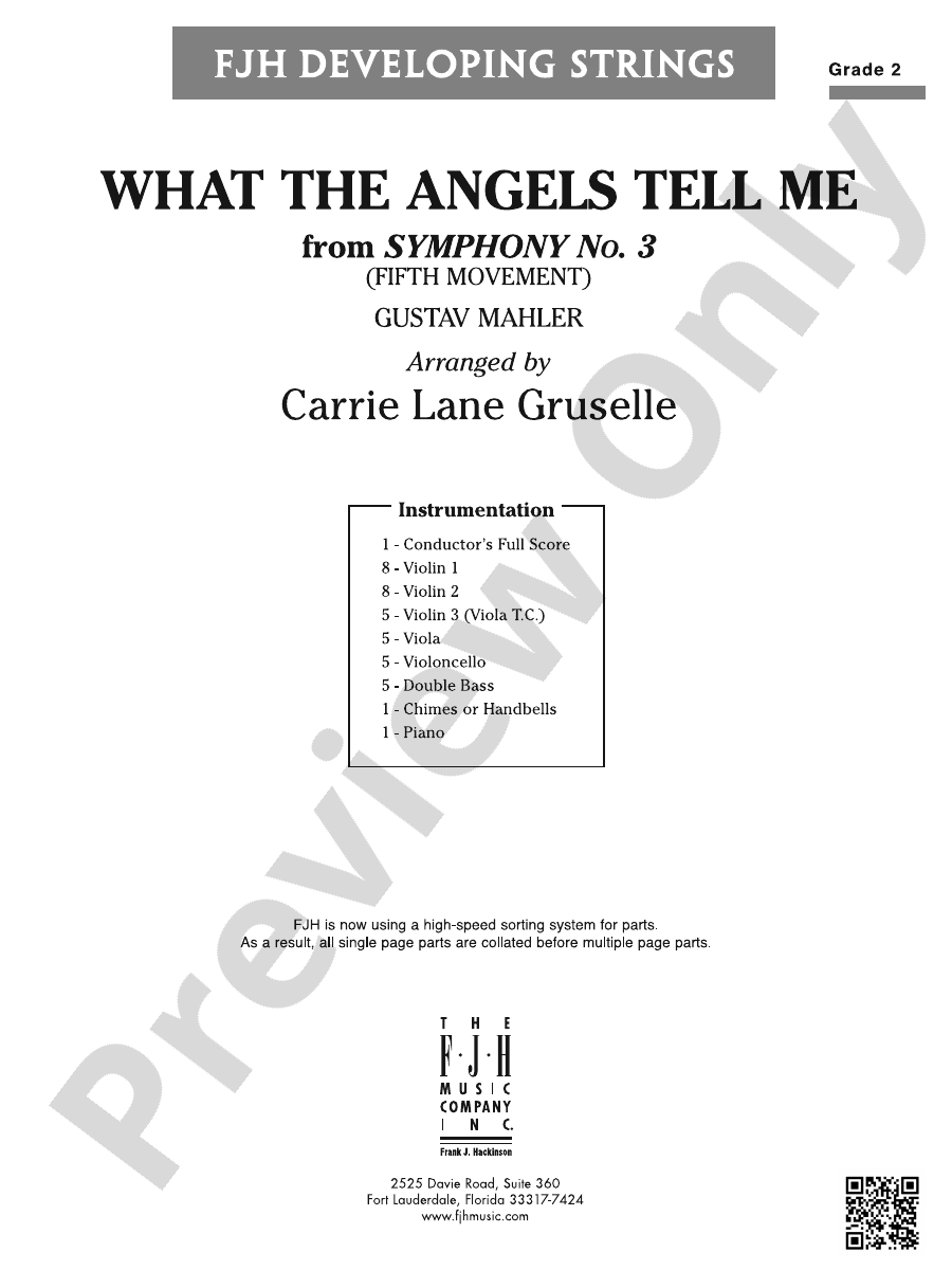What the Angels Tell Me Score Gustav Mahler Digital Sheet Music