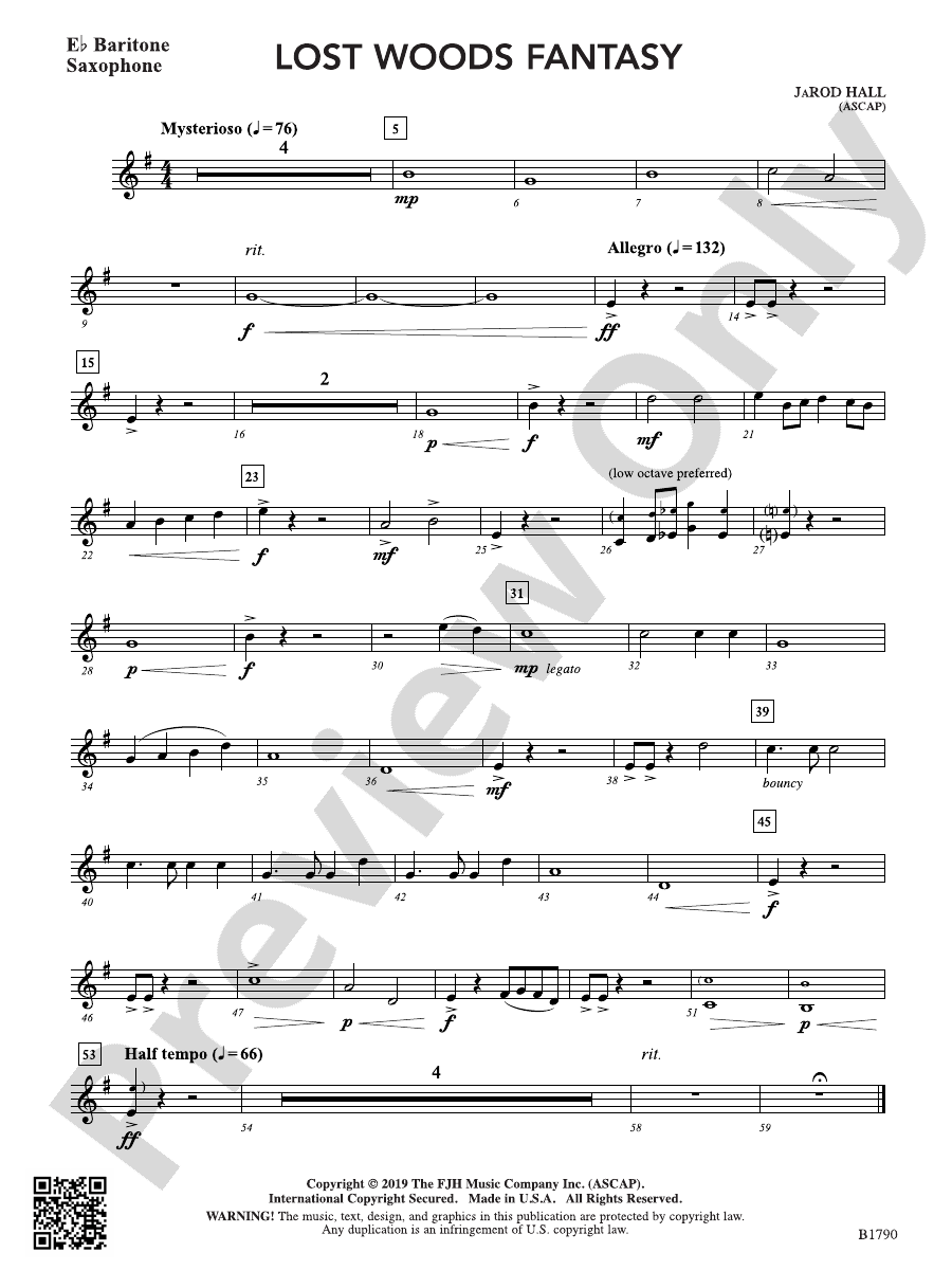 Lost Woods Fantasy Eflat Baritone Saxophone Eflat Baritone