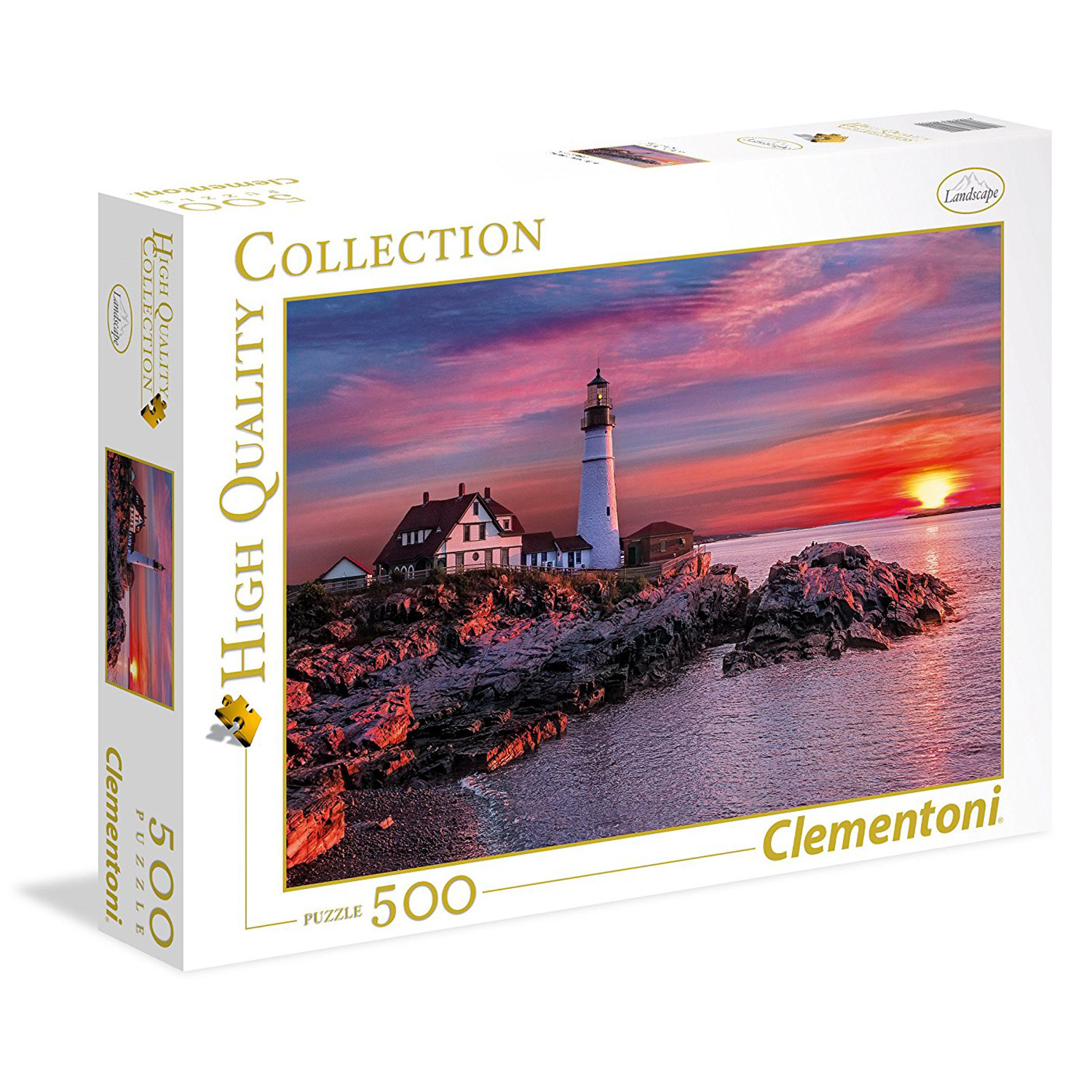 Puzzle 500 pièces Phare de Portland Clementoni Rue des Puzzles