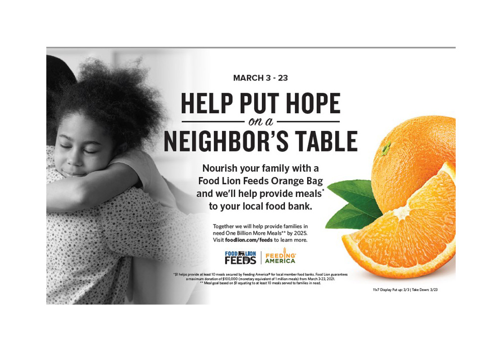 Food Lion Feeds to Provide More than 1 Million Meals to Families in