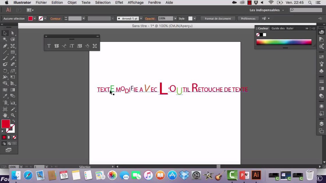 MEILLEUR TUTO GRATUIT Adobe Illustrator CC Maîtriser l'utilisation du vectoriel Outil retouche