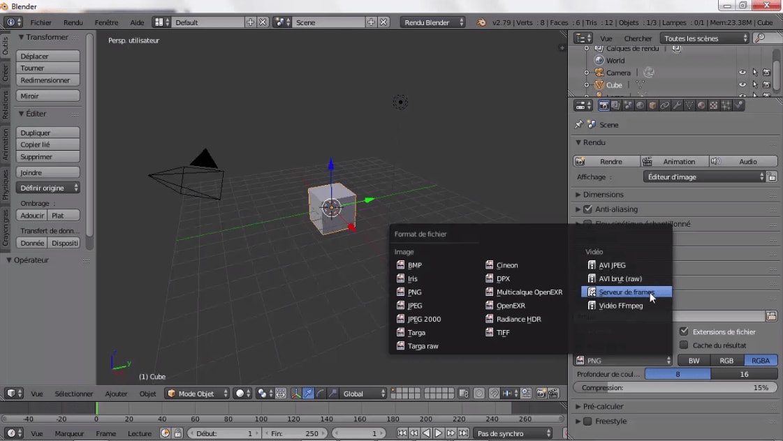 MEILLEUR TUTO GRATUIT Blender 2.7x L'essentiel Le format de sortie et