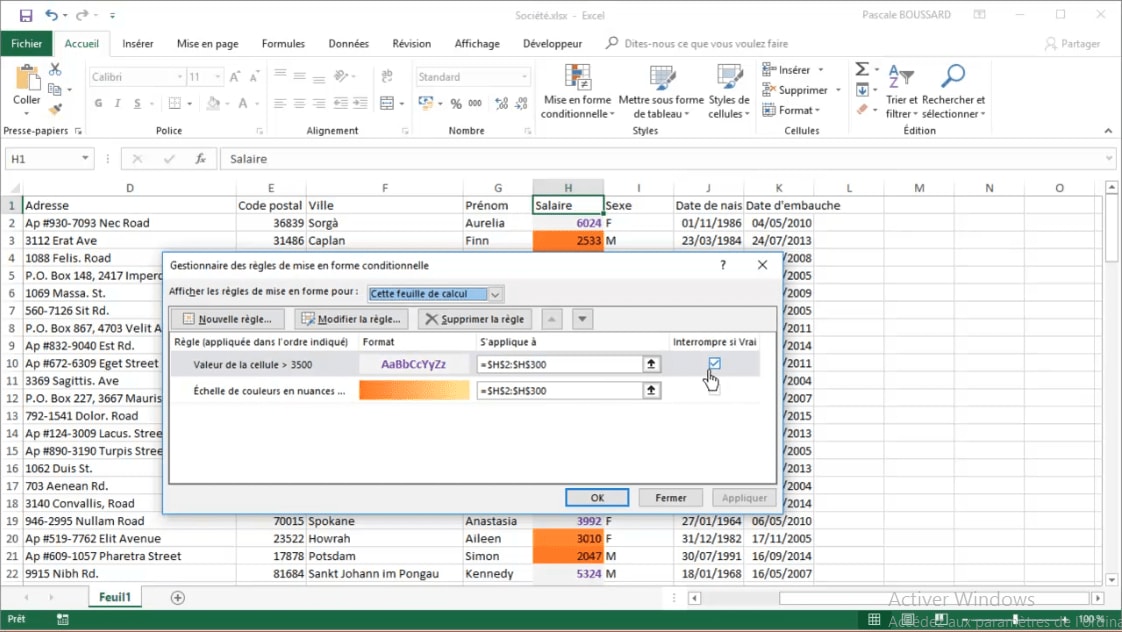 MEILLEUR TUTO GRATUIT EXCEL 2016 Avancé Gérer les règles de mise en