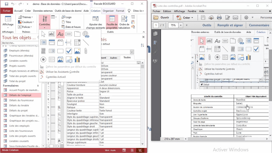 MEILLEUR TUTO GRATUIT Access 2016 VBA Expert Les contrôles Access