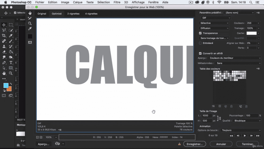 MEILLEUR TUTO GRATUIT Adobe CC 2019 Ateliers animation d'images Comment enregistrer
