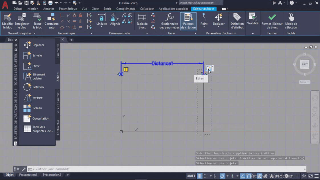 MEILLEUR TUTO GRATUIT AutoCAD 2021 Perfectionnement La création de blocs dynamiques