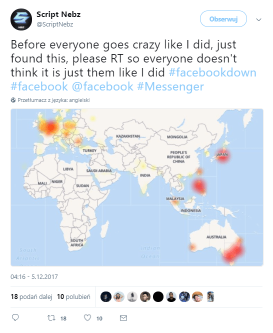 Padł Messenger. Aplikacja nie działa od około godziny