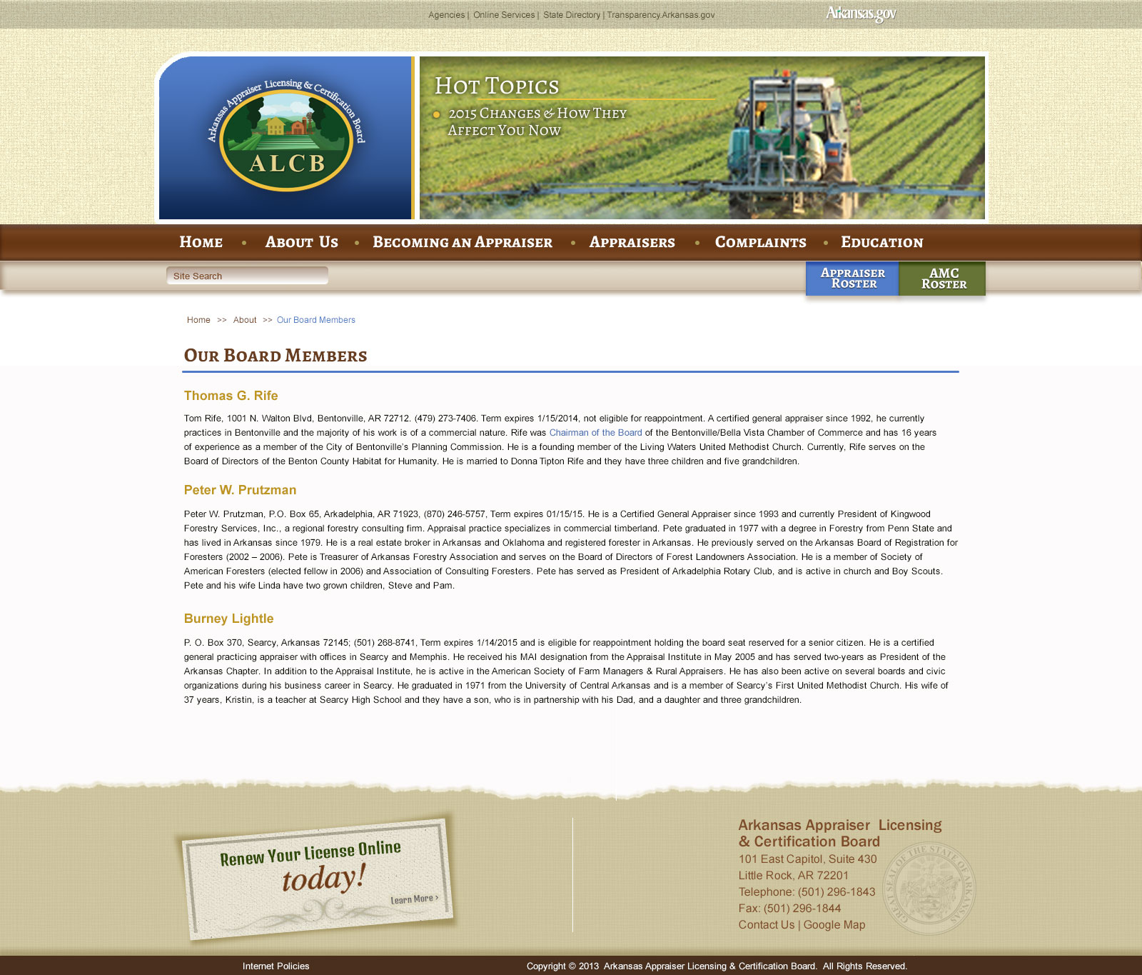 Arkansas Appraiser Licensing & Certification Board