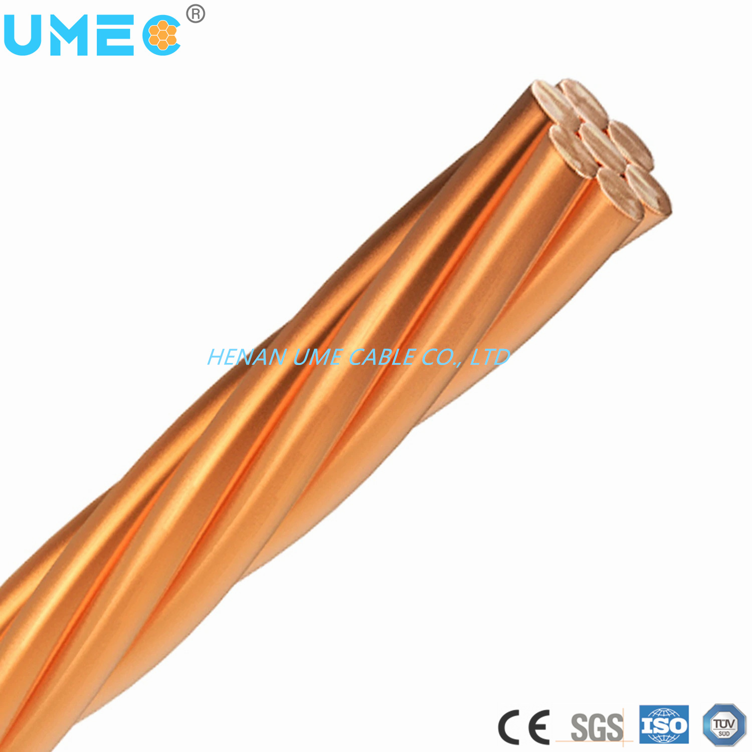 Overhead Electrical Distribution Line Bare Conductor Bare Copper