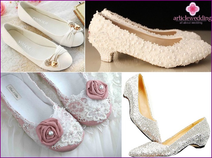 Wedding shoes without a heel how to choose the right one, photo