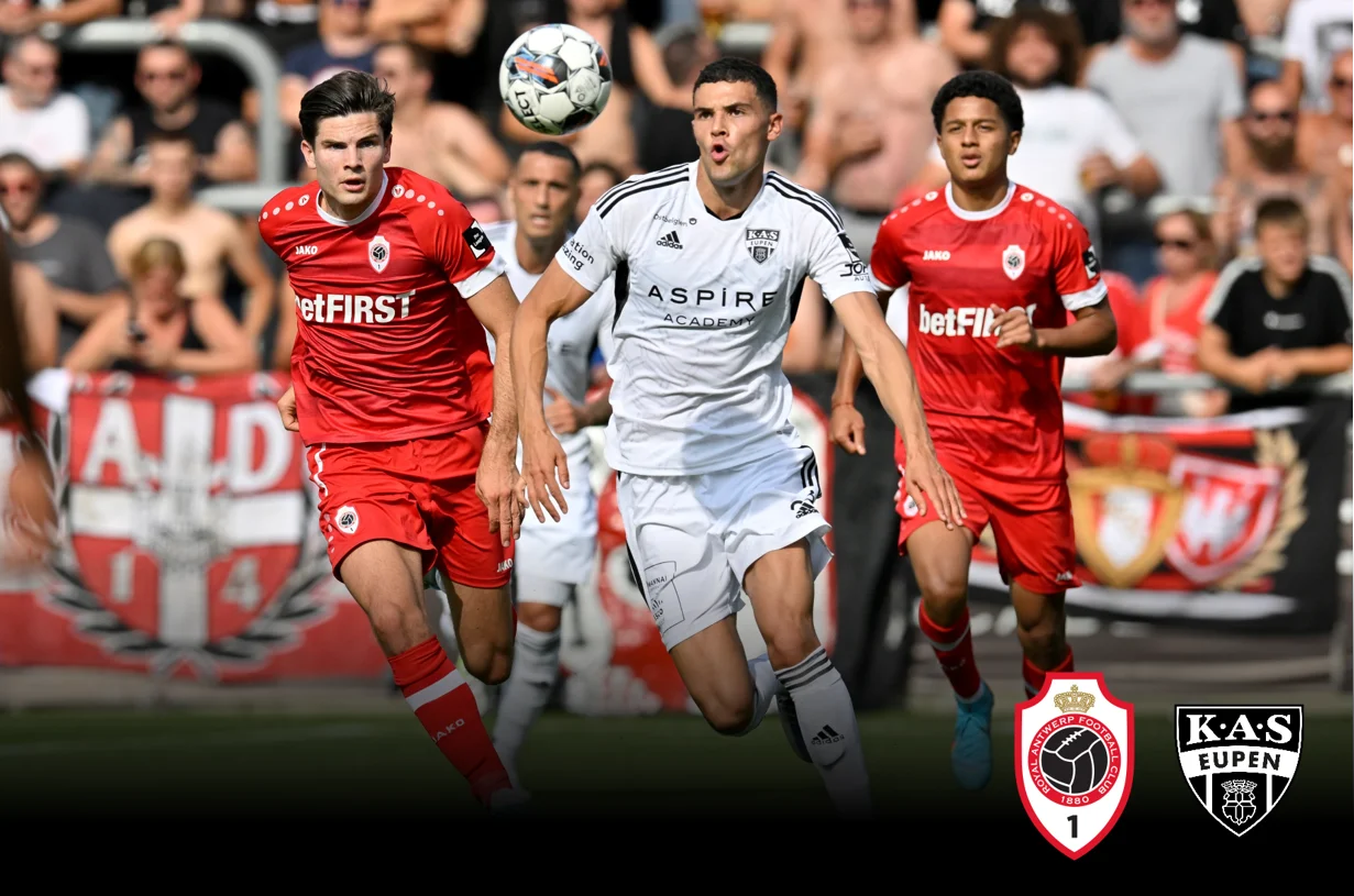 Samstag 16.00 Uhr Auswärtsspiel der KAS Eupen bei Antwerp FC AS Eupen