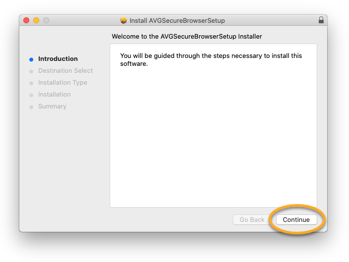 Installing AVG Secure Browser AVG