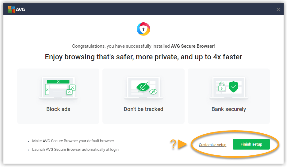 Installing AVG Secure Browser AVG