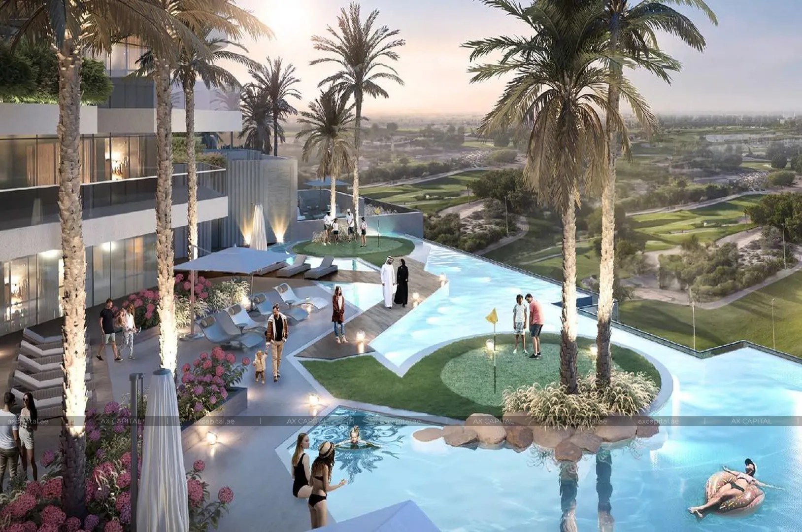 Buy apartment in Golf Greens, Dubai, UAE 1 bedroom, 784.69 sq.ft, axc