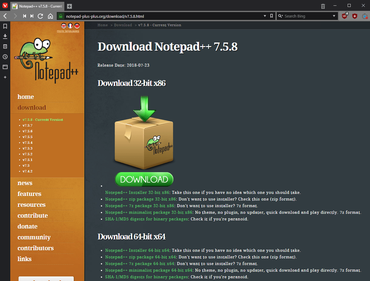 Installing Notepad++ Installation azurecurve