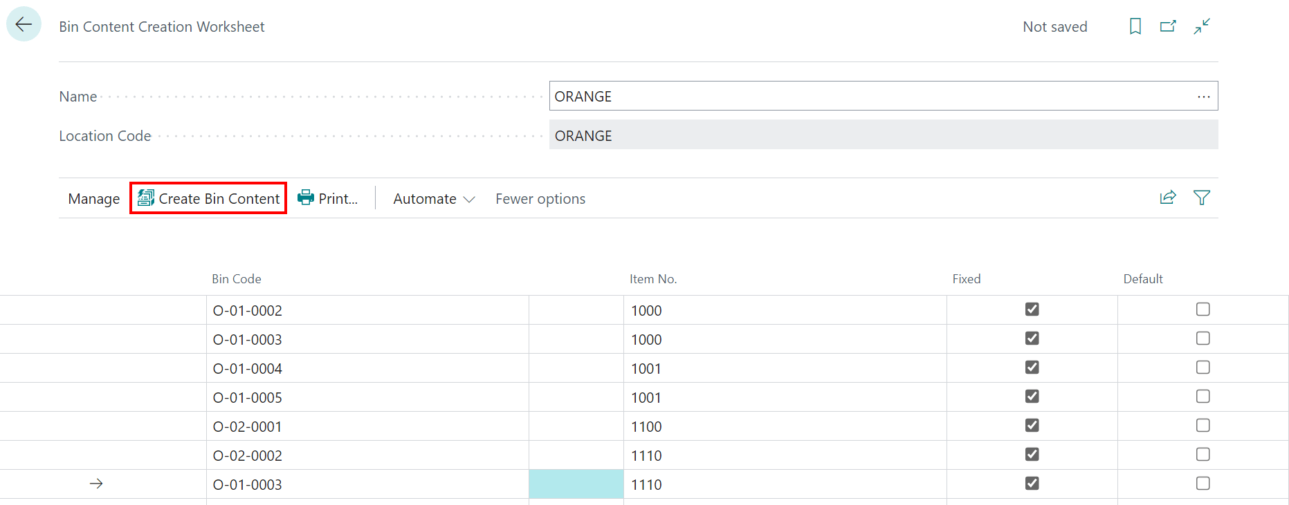 In Microsoft Dynamics 365 Business Central (Inventory and Warehouse