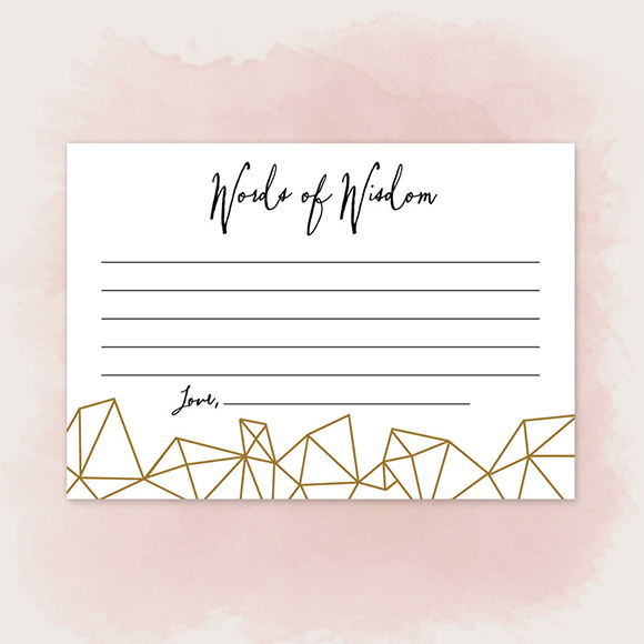 Modern Deco Words of Wisdom Cards Printable by Basic Invite