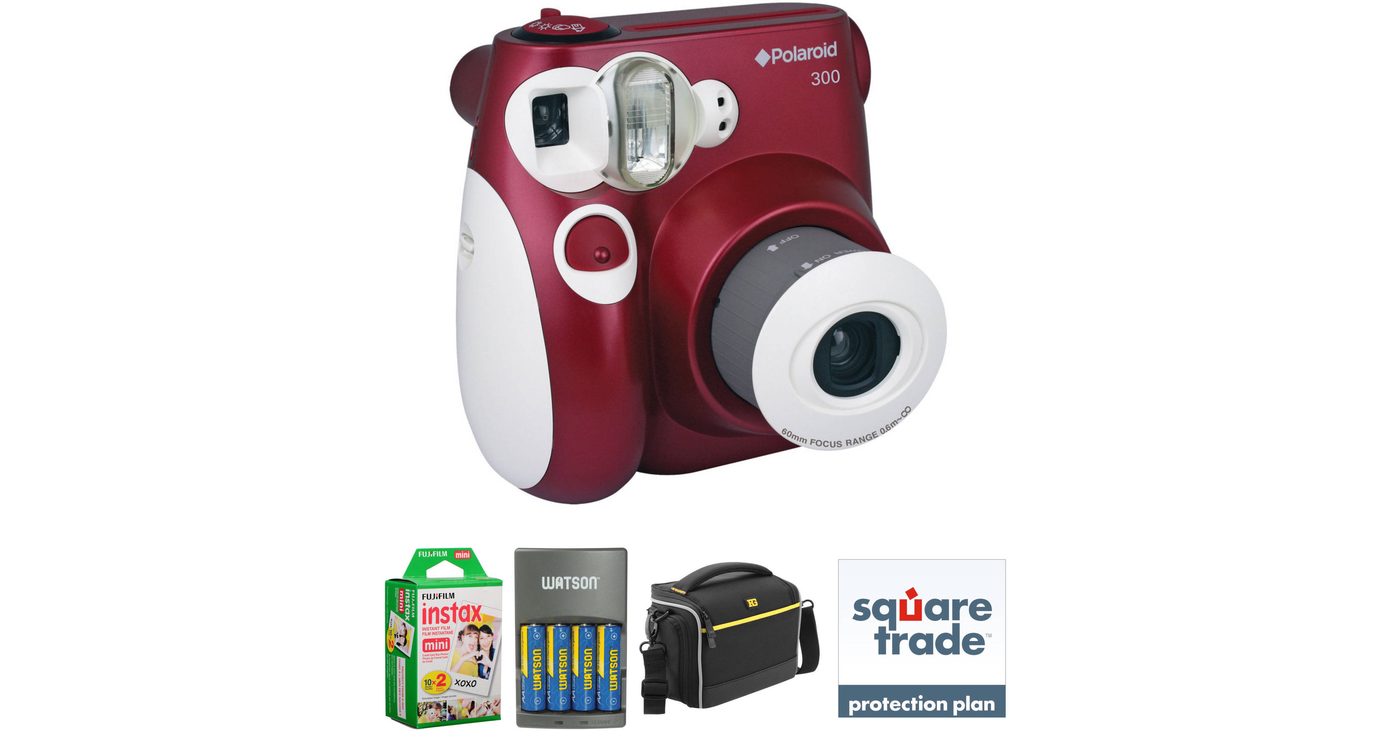 Polaroid Pic300 Instant Film Camera Basic Kit (Red) B&H Photo