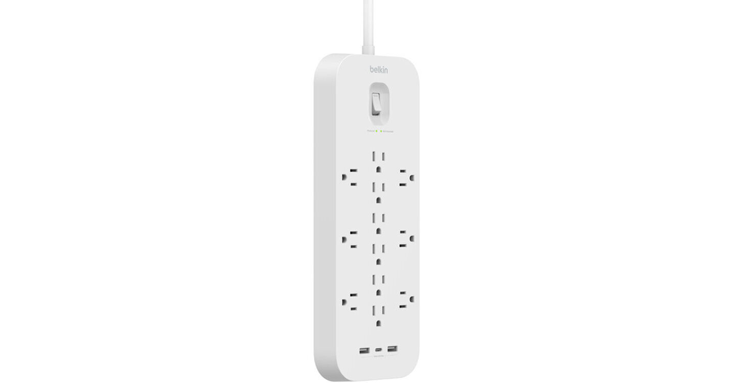 Belkin 12Outlet Surge Protector with USB (White) SRA007P12TT6