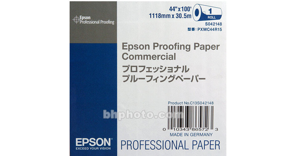 Epson Commercial Inkjet Proofing Paper (44" x 100' Roll) S042148