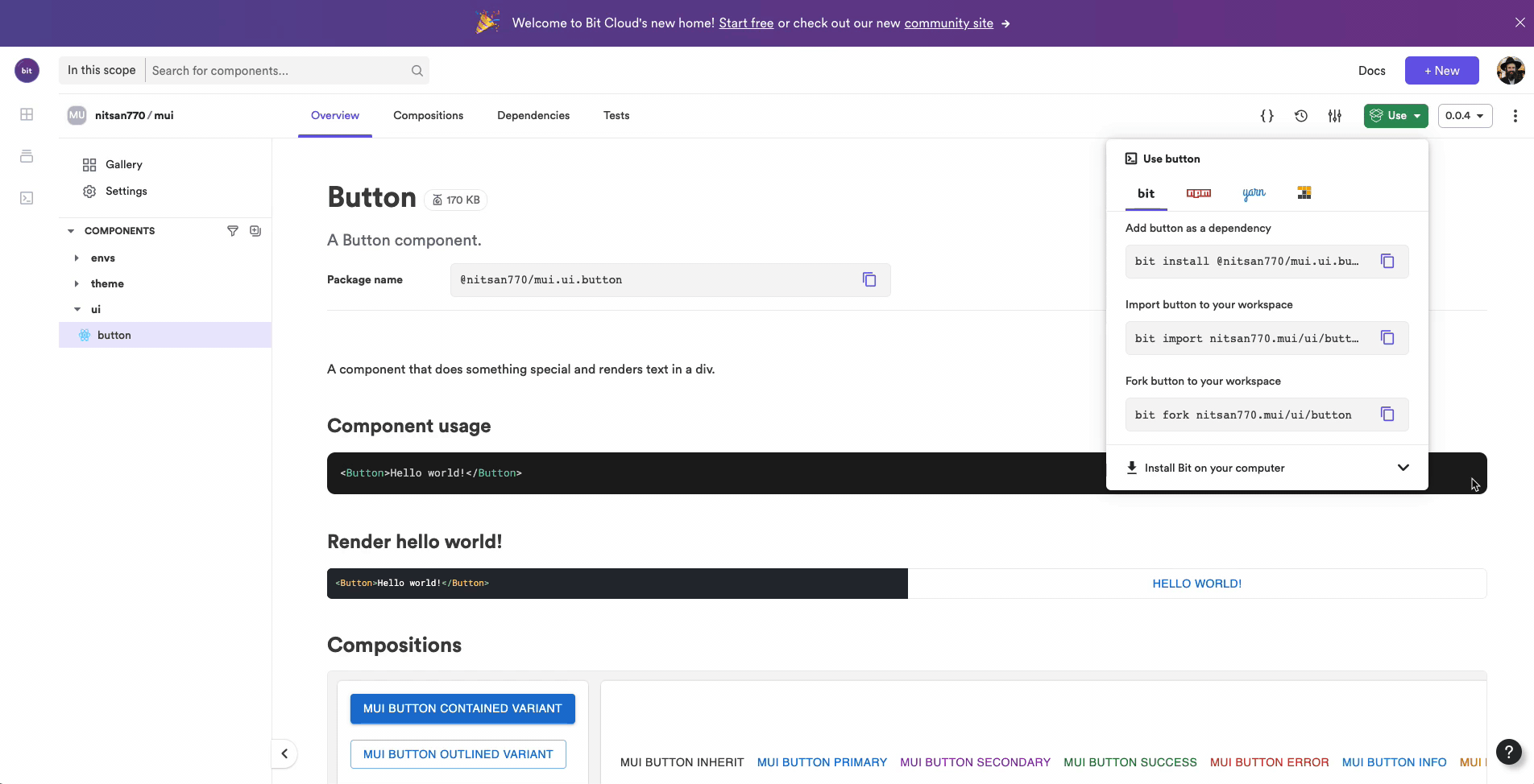 How to build Material UI components with Bit
