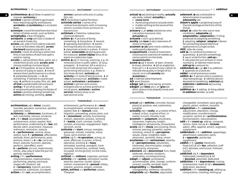 NEW Collins English Dictionary and Thesaurus Essential [5th Edition] By