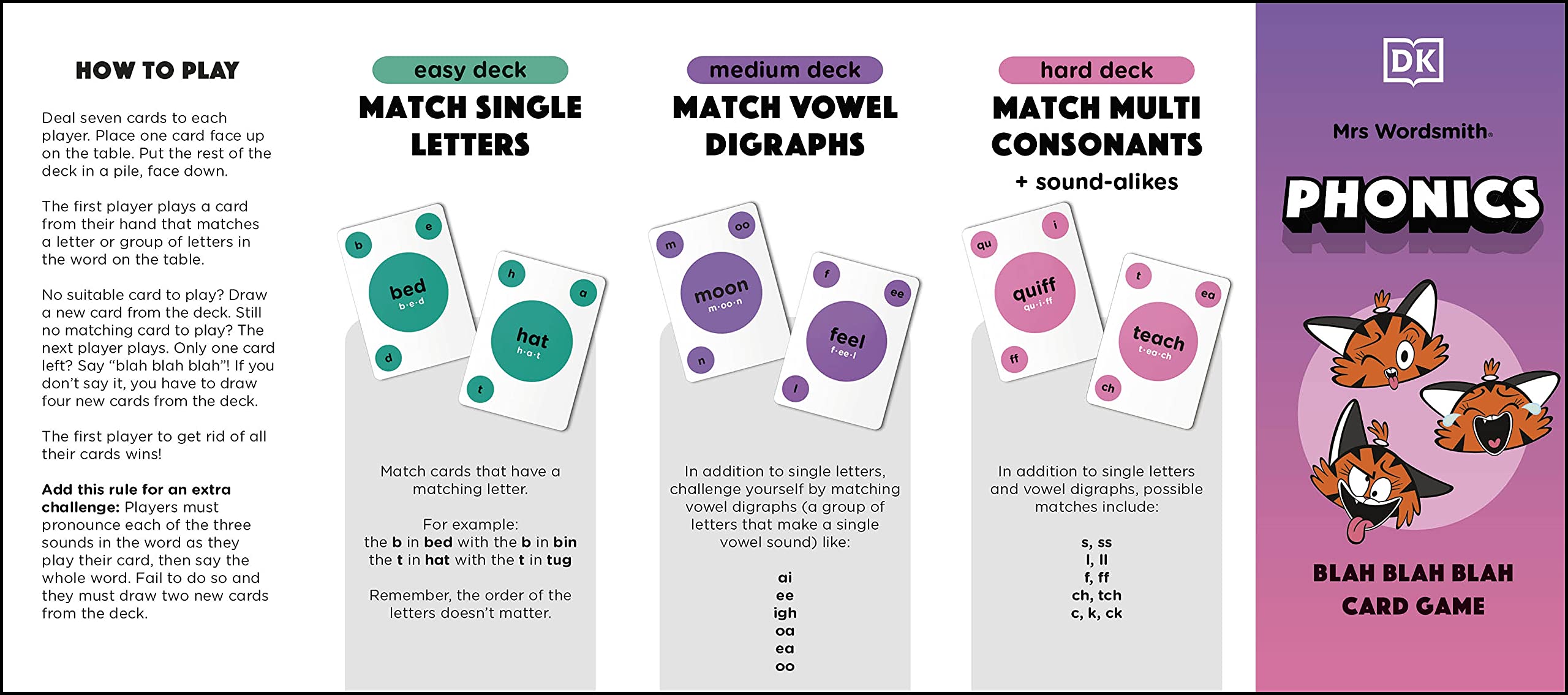 Mrs Wordsmith Phonics Blah Blah Blah Card Game, Ages 47 (Early Years