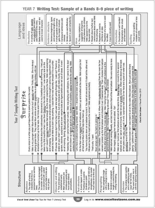 Top Tips NAPLANstyle Literacy Test Year 7, Excel Test Zone by Alan