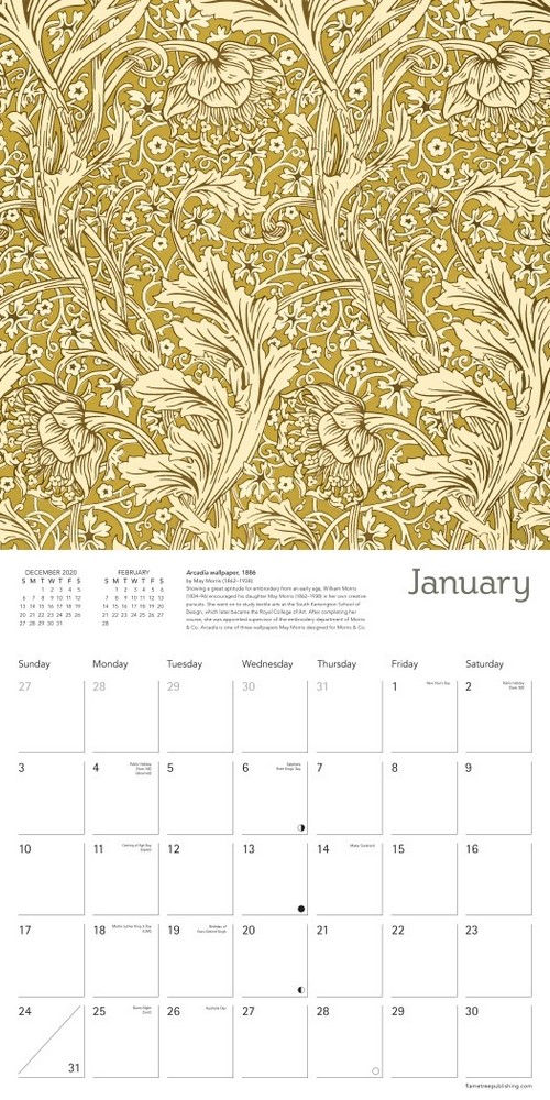 William Morris Gallery Wall Calendar 2021 (Art Calendar) by Flame Tree