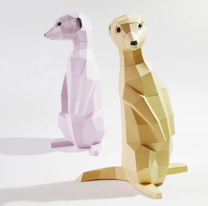 Geometric Paper Animal Sculptures By Wolfram Kampffmeyer Bored Panda