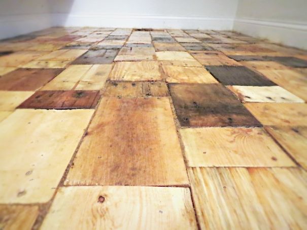 Our DIY PalletWood Floor Cost Only 100 Bored Panda