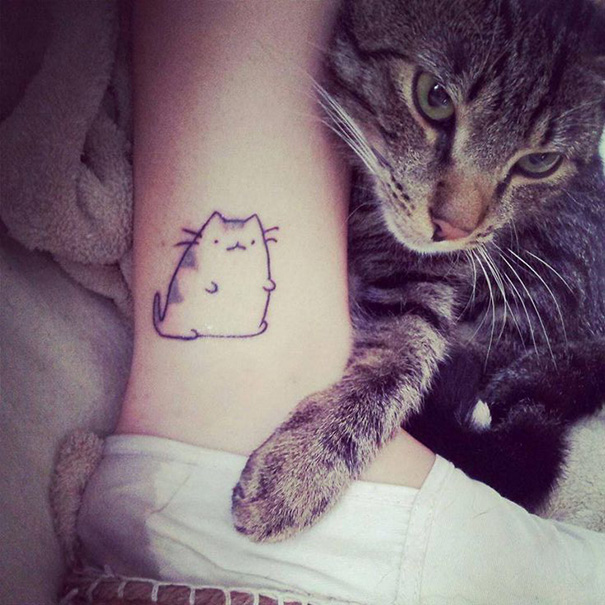116 Minimalistic Cat Tattoos For Cat Lovers | Bored Panda 605_x_605_jpg