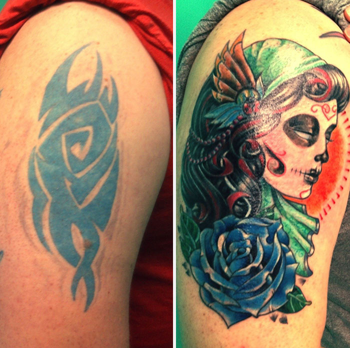 91 Creative Cover-Up Tattoo Ideas | Bored Panda 696_x_700_jpg