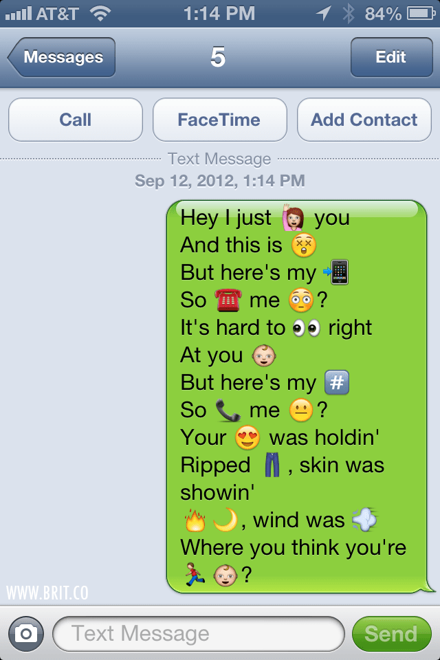 Popular Song Lyrics in iOS Emoticon Form Brit + Co