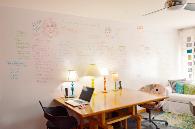 DIY Whiteboard Wall Write On Your Walls! Brit + Co
