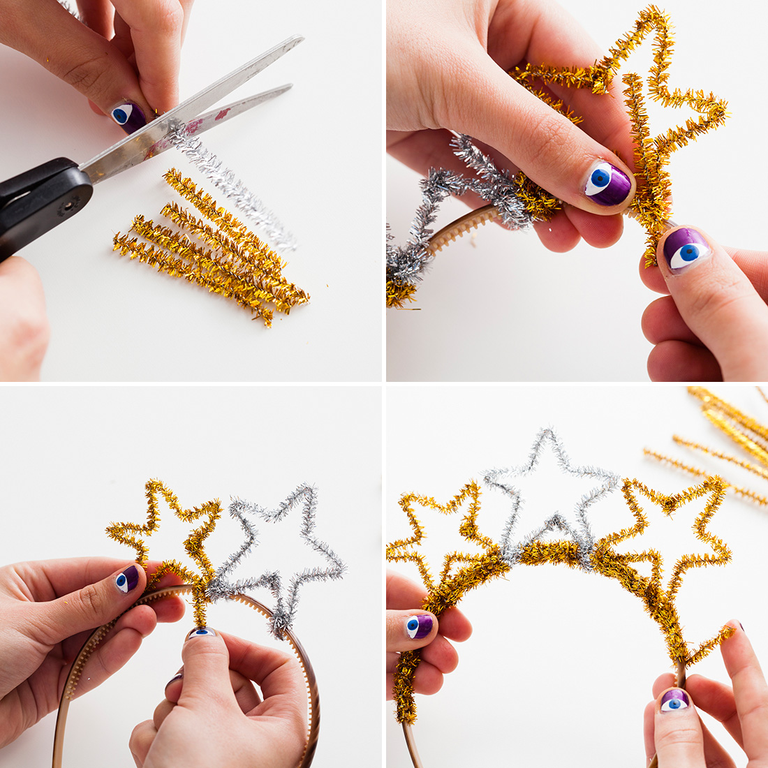 DIY Basics Pipe Cleaner Party Crowns for New Year’s Eve Brit + Co