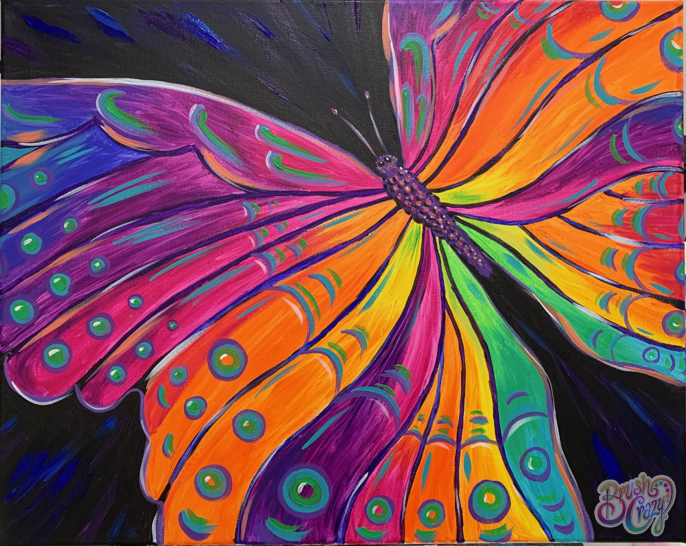 Butterfly Color Art classes Brush Crazy Colorado Springs, CO