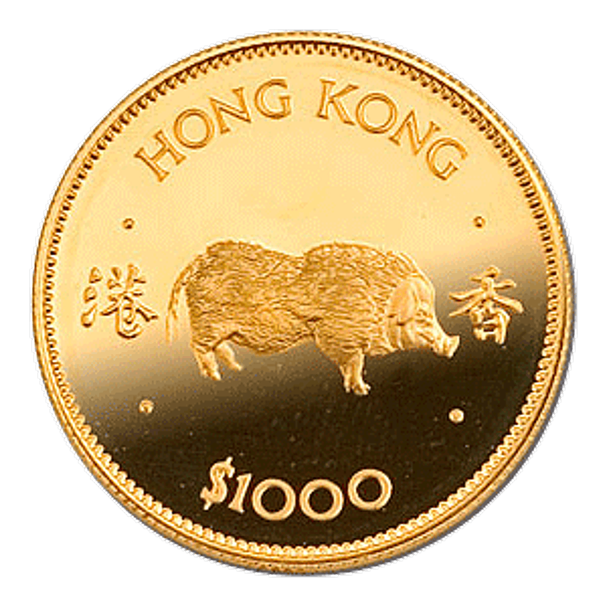 Hong Kong Lunar Zodiac Year of the Pig 1983 0.47 oz