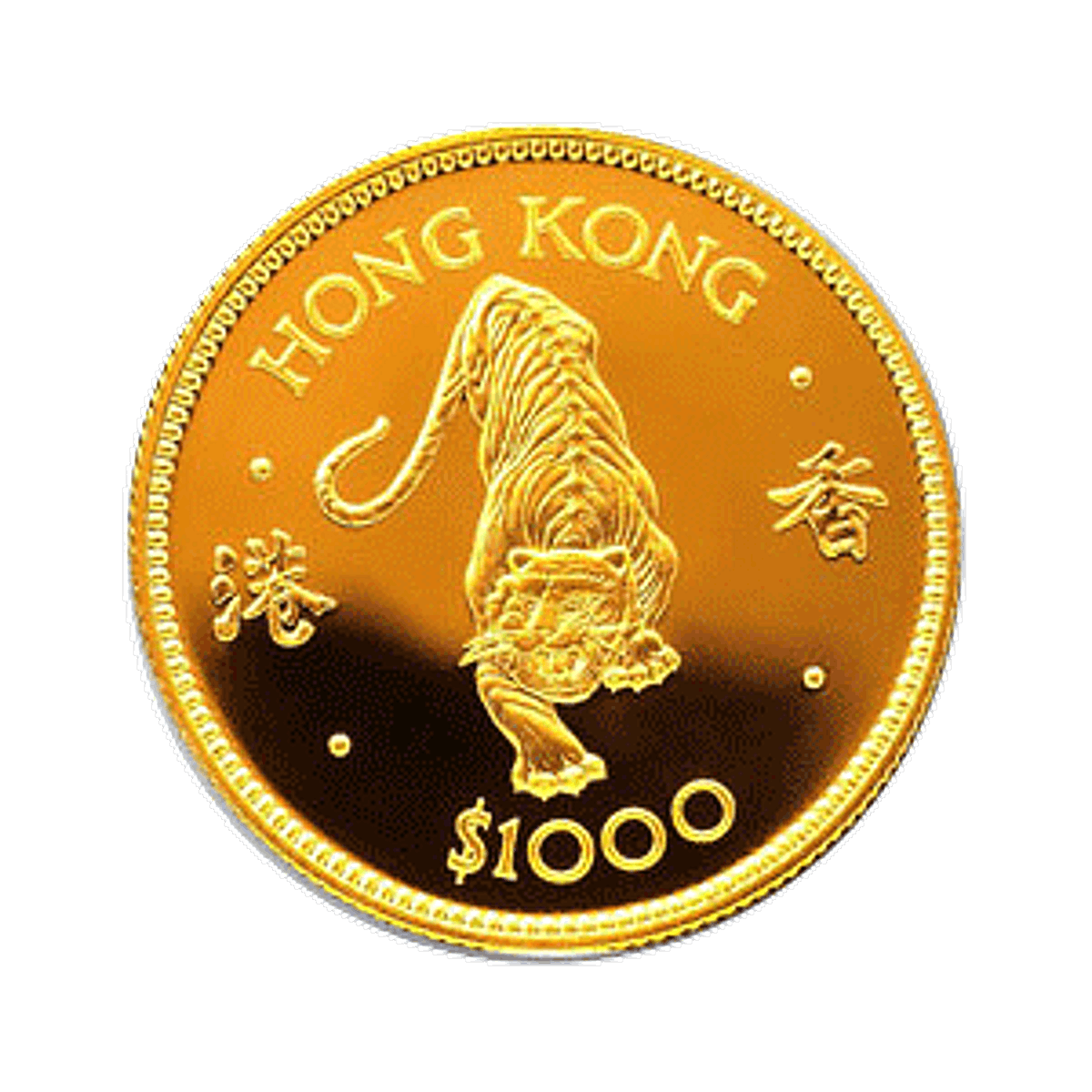 Hong Kong Lunar Zodiac Year of the Tiger 1986 0.47 oz