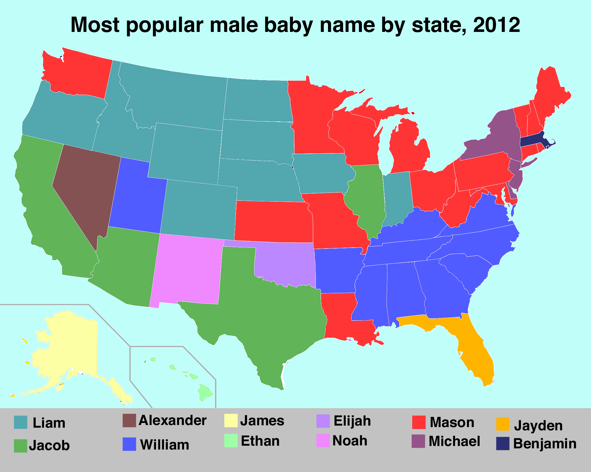 Baby Name By State Map Voyager MAPS Here's The Most Popular Baby Name In Each State Business Insider